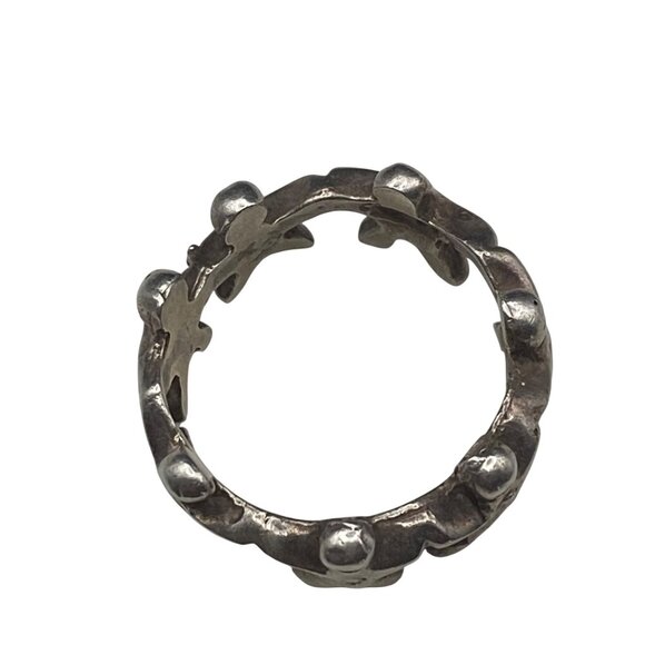 Sterling Silver Unity Ring Size 5 Circle of Friends Linked People 5g 9mm Boho - Picture 5 of 6